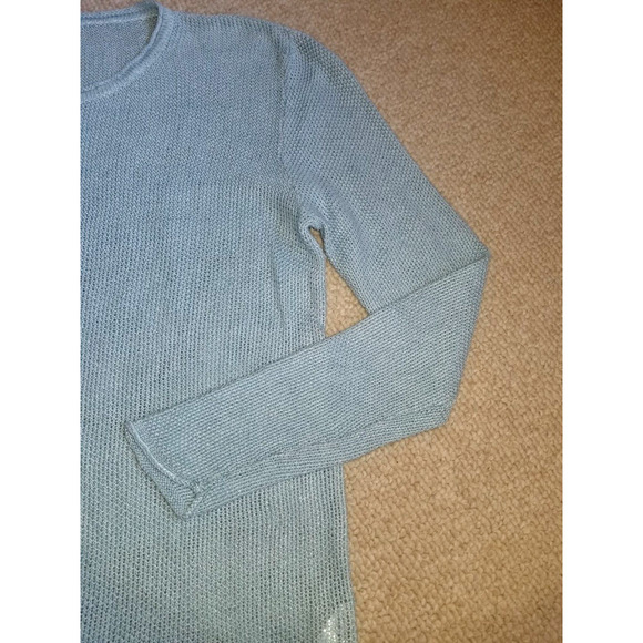 Womens Sweater-MARIE LUND COPENHAGEN-light blue 100% linen pullover tunic ls-L - Picture 3 of 4